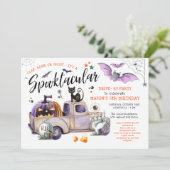 ハロウィーン誕生日トランクまたはトリートパーティー 招待状 (スタンド正面)