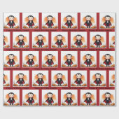 ハロウィーン誕生日パーソナライズ名バンパイアボーイ ラッピングペーパー (フラット)