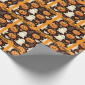 ハロウィーン誕生日パーソナライズ名BoyまたはGirl ラッピングペーパー (角)