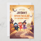 ハロウィーン誕生日パーティスポオクタキュラー 招待状 (正面)