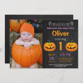 ハロウィーン誕生日パーティフォト招待状 招待状 (正面/裏面)