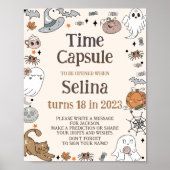 ハロウィーン誕生日パーティーかわいいタイムカプセルサイン ポスター (正面)