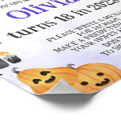 ハロウィーン誕生日パーティーかわいいタイムカプセルサイン ポスター (角)