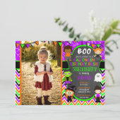 ハロウィーン誕生日パーティーの招待と写真 招待状 (スタンド正面)