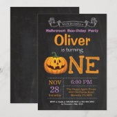 ハロウィーン誕生日パーティーの招待状 招待状 (正面/裏面)