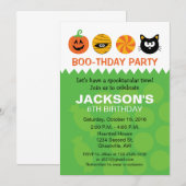 ハロウィーン誕生日パーティーの招待状 招待状 (正面/裏面)