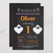 ハロウィーン誕生日パーティーの招待状 招待状 (正面/裏面)