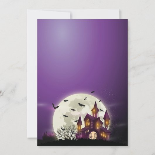 ハロウィーン誕生日パーティーの招待状 招待状 (裏面)