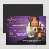 ハロウィーン誕生日パーティーの招待 招待状 (正面/裏面)