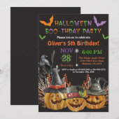 ハロウィーン誕生日パーティーの招待 招待状 (正面/裏面)