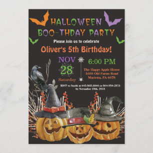 ハロウィーン誕生日パーティーの招待 招待状