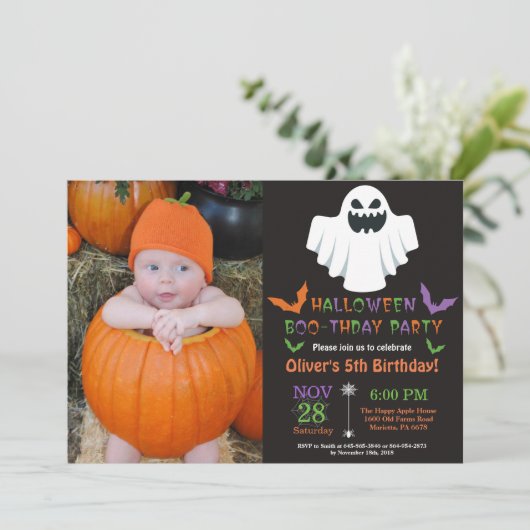 ハロウィーン誕生日パーティーの招待 招待状 (スタンド正面)