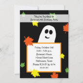 ハロウィーン誕生日パーティーアレンジメントオータム幽霊 招待状 (正面)