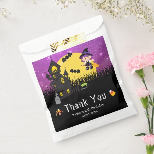 ハロウィーン誕生日パーティーウィッチパープル フェイバーバッグ (封をした状態)