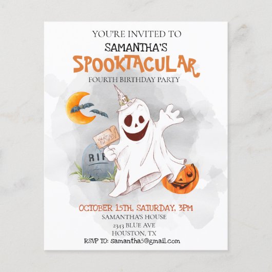 ハロウィーン誕生日パーティーキッズスポオクタキュラー幽霊 (正面)