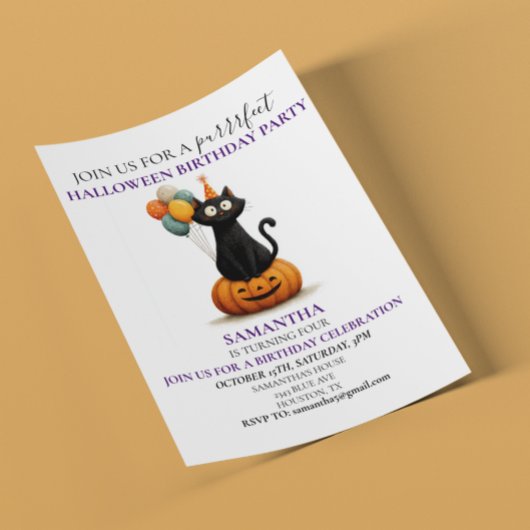 ハロウィーン誕生日パーティーキッズブラックキャット