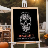 ハロウィーン誕生日パーティースカルウェルカムサイン ポスター