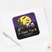 ハロウィーン誕生日パーティーバンピアーズパープル スクエアシール (封筒)
