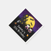 ハロウィーン誕生日パーティーバンピアーズパープル スタンダードカクテルナプキン (角)
