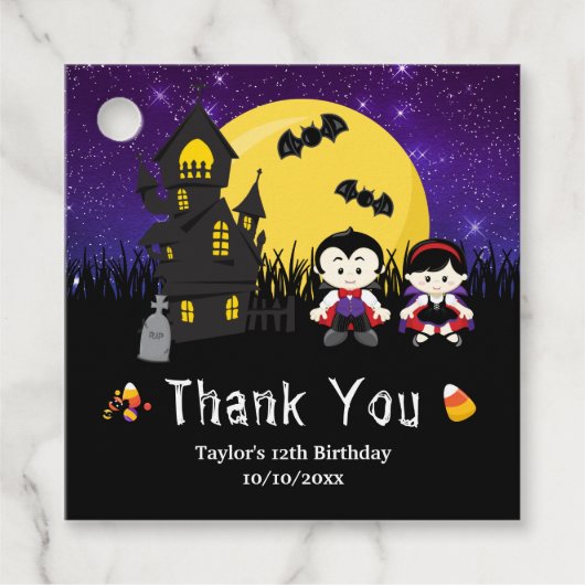 ハロウィーン誕生日パーティーバンピアーズパープル フェイバータグ (正面)