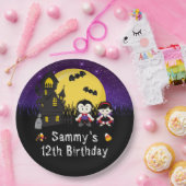 ハロウィーン誕生日パーティーバンピアーズパープル ペーパープレート (パーティー)