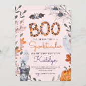 ハロウィーン誕生日パーティー幽霊 招待状 (正面/裏面)