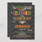 ハロウィーン誕生日パーティー招待衣装パーティー 招待状 (正面/裏面)