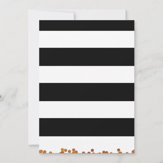 ハロウィーン誕生日パーティー白黒ピンクオレンジ 招待状 (裏面)