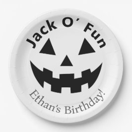 ハロウィーン誕生日パーティー | ジャックO'おもしろいカボチャ ペーパープレート