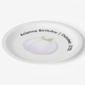 ハロウィーン誕生日パーティー | パンプキミニマルンデザイン ペーパープレート (アングル)