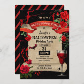 ハロウィーン誕生日パーティー 招待状 (正面/裏面)