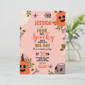 ハロウィーン誕生日フォーエバー4th女の子パーティー幽霊 招待状 (スタンド正面)