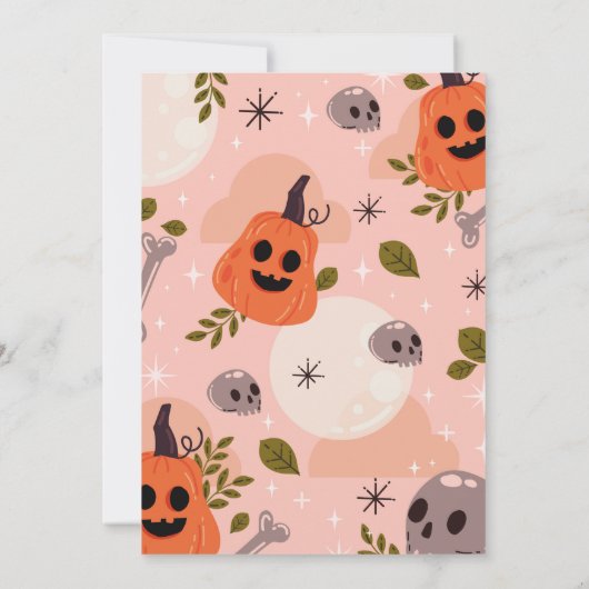 ハロウィーン誕生日フォーエバー4th女の子パーティー幽霊 招待状 (裏面)