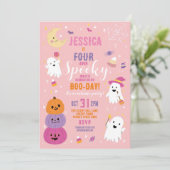 ハロウィーン誕生日フォーエバー4th女の子パーティー幽霊 招待状 (スタンド正面)