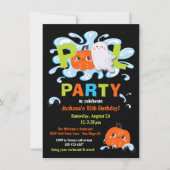 ハロウィーン誕生日プールパーティー 招待状 (正面)