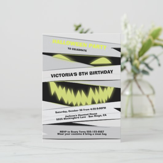 ハロウィーン誕生日ママ招待状 招待状 (スタンド正面)