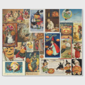 ハロウィーン誕生日ヴィンテージカード ラッピングペーパー (フラット)