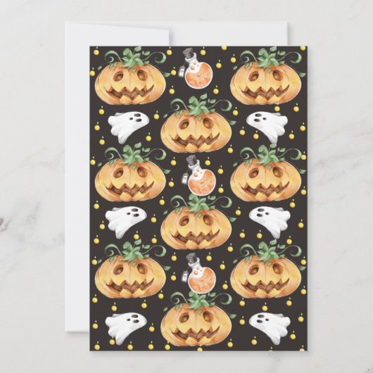 ハロウィーン誕生日不気味お祝い 招待状 (裏面)