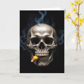 ハロウィーン誕生日喫煙スカル噛み込みキャンディーコーン カード (黄色い花)