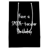 ハロウィーン誕生日喫煙スカル噛み込みキャンディーコーン ミディアムペーパーバッグ (裏面)