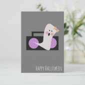 ハロウィーン誕生日幽霊ラジオ音楽愛好家 カード (スタンド正面)