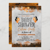 ハロウィーン誕生日招待状とこうもり 招待状 (正面/裏面)