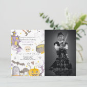 ハロウィーン誕生日招待状と写真 招待状 (スタンド正面)