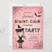 ハロウィーン誕生日招待状ウィッチハローウィンパーティ 招待状 (正面)