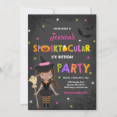 ハロウィーン誕生日招待状ウィッチハローウィンパーティ 招待状 (正面)