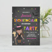 ハロウィーン誕生日招待状ウィッチハローウィンパーティ 招待状 (スタンド正面)