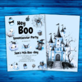 ハロウィーン誕生日招待状ボーイズHey 不気味 Boo 招待状