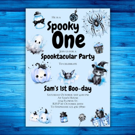 ハロウィーン誕生日招待状不気味ボーイズ1st 招待状