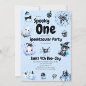 ハロウィーン誕生日招待状不気味ボーイズ1st 招待状 (正面)