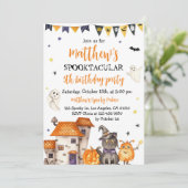 ハロウィーン誕生日招待状不気味衣装パーティー 招待状 (スタンド正面)